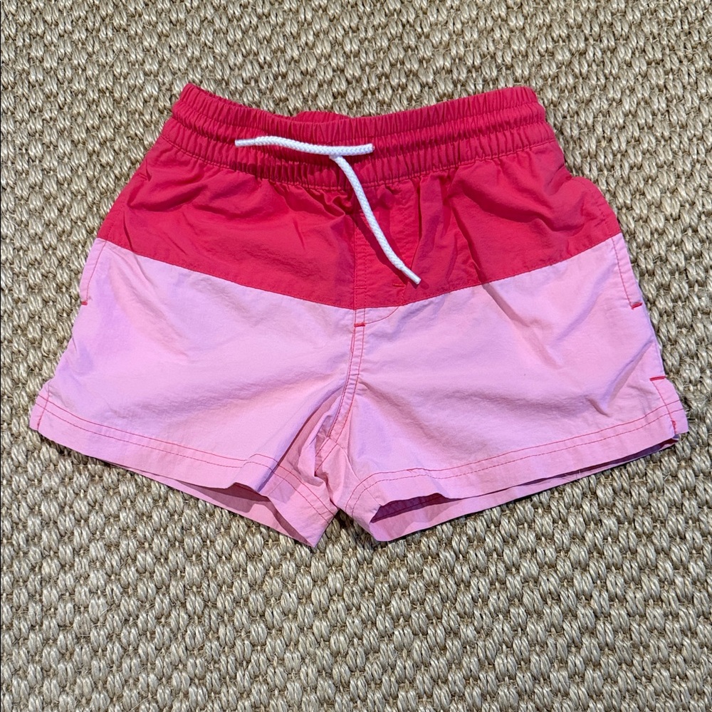The Beaufort Bonnet Company Two-Tone Pink Kids Swim Trunks